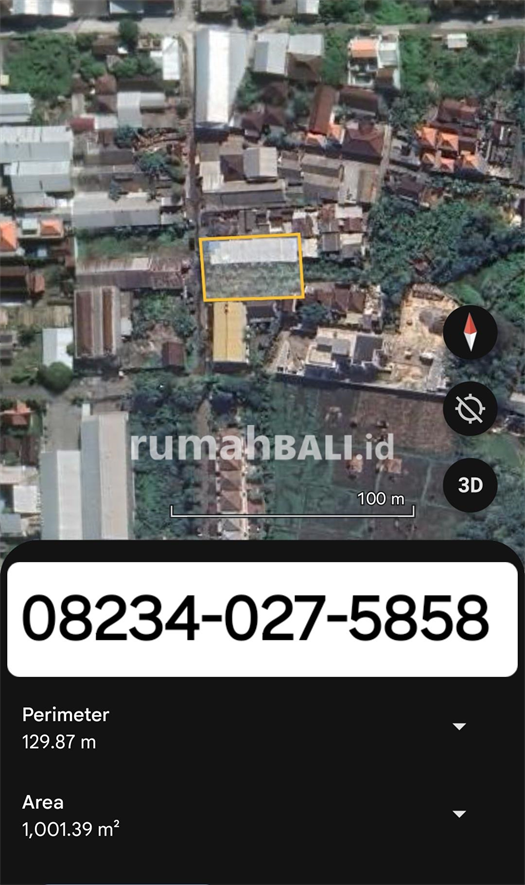 Image Property Disewakan tanah 10 are jl Persada dkt Bali Kiddy,Teuku Umar Barat Kerobokan Bali